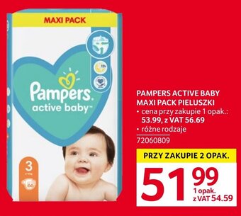 Selgros PAMPERS ACTIVE BABY MAXI PACK PIELUSZKI oferta