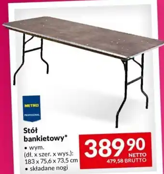 Makro Stół bankietowy wym. 183 x 75,6 x 73,5 cm oferta