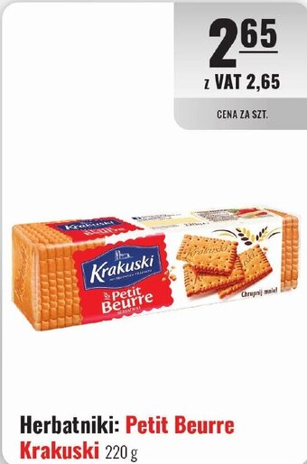 Eurocash Herbatniki: Petit Beurre Krakuski 220 g oferta