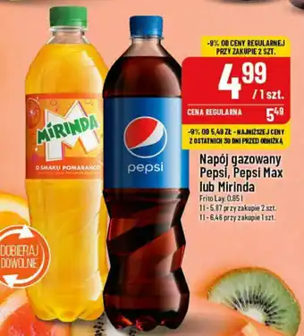 Polomarket Napój gazowany Pepsi, Pepsi Max lub Mirinda Frito Lay, 0,85 l oferta