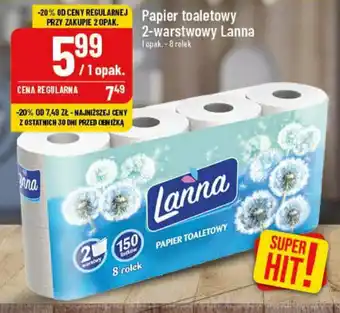 Polomarket Papier toaletowy 2-warstwowy Lanna 1 opak. - 8 rolek oferta