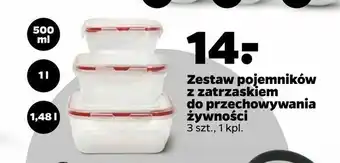 Netto Zestaw pojemników z zatrzaskiem do przechowywania żywności oferta