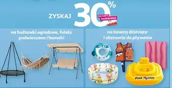 Auchan na huśtawki ogrodowe, fotele podwieszane i hamaki/na baseny dziecięce i akcesoria do pływania oferta