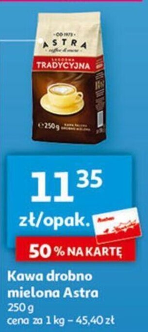 Auchan Kawa drobno mielona Astra 250g oferta