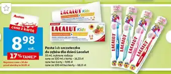 Auchan Pasta lub szczoteczka do zębów dla dzieci Lacalut 55 ml oferta