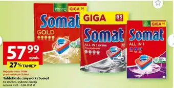 Auchan Tabletki do zmywarki Somat 56-100szt. oferta