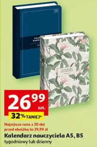 Auchan Kalendarz nauczyciela A5, B5 tygodniowy lub dzienny oferta