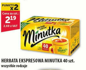 Eurocash HERBATA EKSPRESOWA MINUTKA 40 szt. oferta