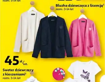 Auchan Sweter dziewczęcy z kieszeniami¹ rozm.: 3-14 lat oferta