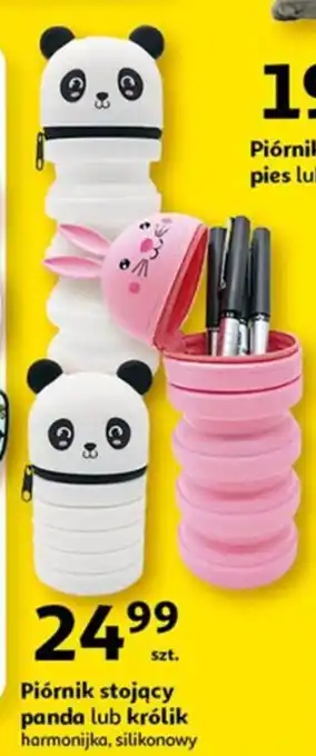 Auchan Piórnik stojący panda lub królik harmonijka, silikonowy oferta