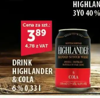 Eurocash DRINK HIGHLANDER & COLA 6% 0,33 l oferta
