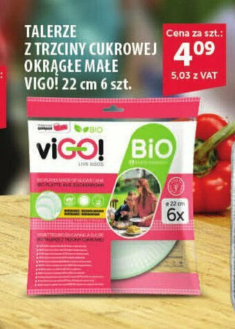 Eurocash TALERZE Z TRZCINY CUKROWEJ OKRĄGŁE MAŁE VIGO! 22 cm 6 szt. oferta
