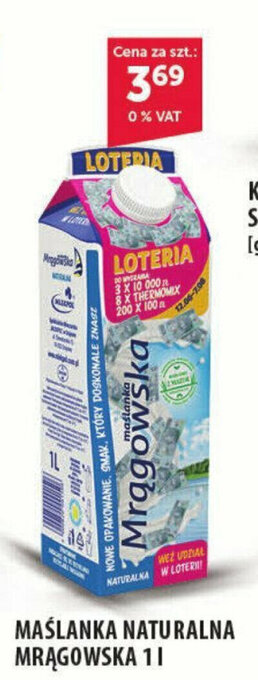 Eurocash MAŚLANKA NATURALNA MRĄGOWSKA 1 L oferta