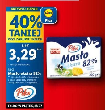 Lidl PILOS Masło ekstra 82% 200 g oferta