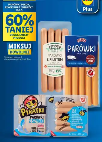 Lidl PARÓWKI PIKOK, PIKOK PURE I PIRATKI, 200 G oferta