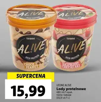 Lidl LEONE ALIVE Lody proteinowe 480 ml oferta