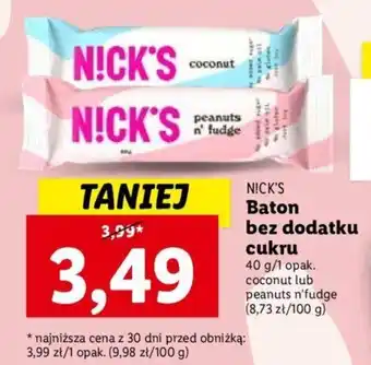 Lidl NICK'S Baton bez dodatku cukru 40 g oferta