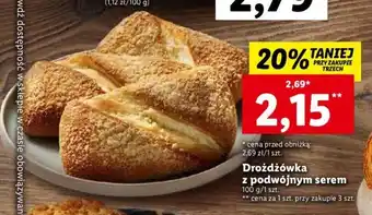 Lidl Drożdżówka z podwójnym serem 100 g oferta