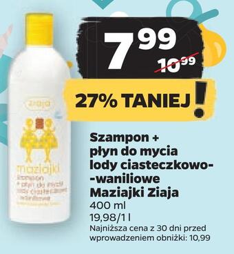 Netto Szampon + płyn do mycia lody ciasteczkowo- -waniliowe maziajki ziaja oferta