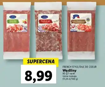 Lidl FRENCH STYLE/DUC DE COEUR Wędliny 80 g oferta