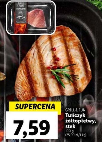 Lidl GRILL & FUN Tuńczyk żółtopłetwy, stek 100 g oferta
