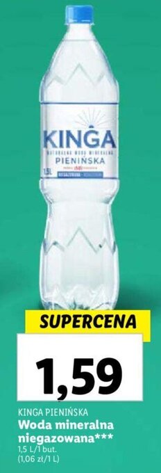 Lidl KINGA PIENIŃSKA Woda mineralna niegazowana 1,5 l oferta