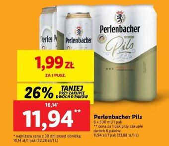 Lidl Perlenbacher Pils 6 x 500 ml oferta