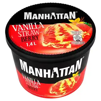 E.Leclerc Manhattan lody waniliowe i lody wodne truskawkowe 1400 ml oferta