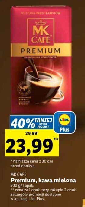 Lidl MK CAFE Premium, kawa mielona 500 g oferta