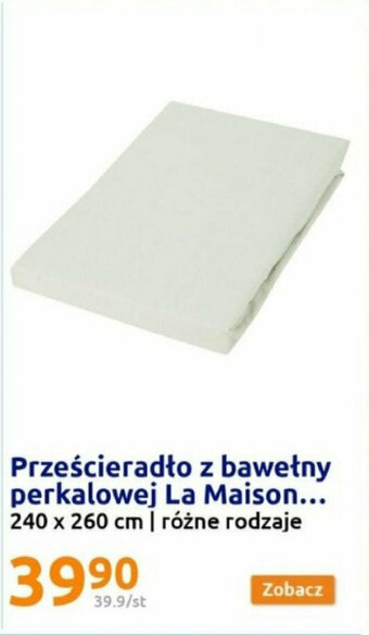 Action Prześcieradło z bawełny perkalowej La Maison... 240 x 260 cm oferta