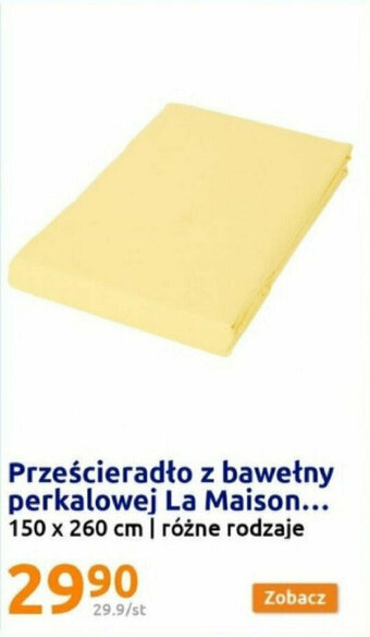 Action Prześcieradło z bawełny perkalowej La Maison... 150 x 260 cm oferta
