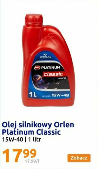 Action Olej silnikowy Orlen Platinum Classic 15W-40 | 1 litr oferta