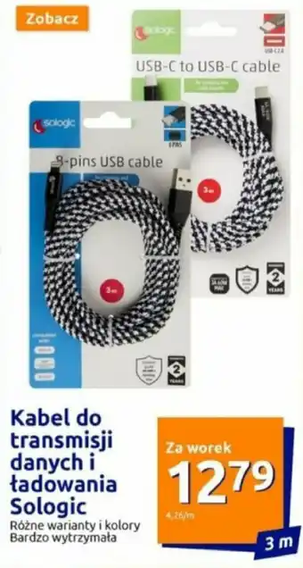 Action Sologic Kabel do transmisji danych i ładowania oferta