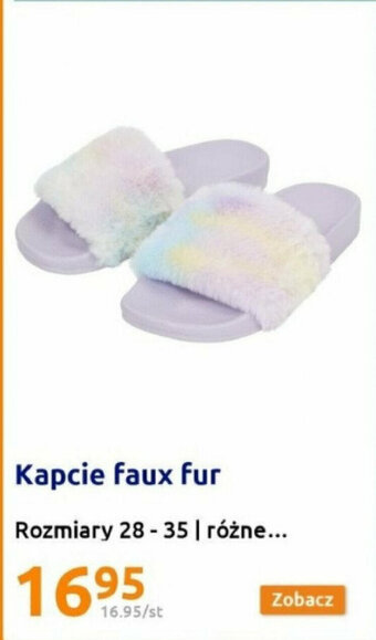 Action Kapcie faux fur Rozmiary 28-35 oferta