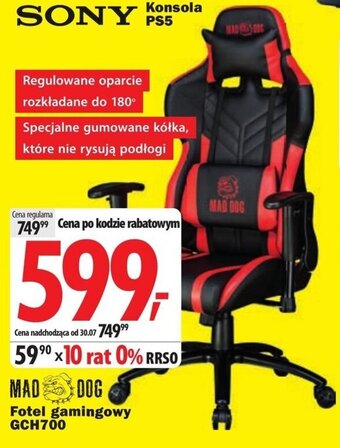Media Expert MAD DOG Fotel gamingowy GCH700 oferta