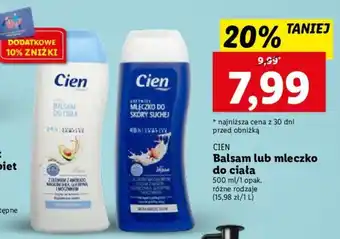 Lidl Cien Balsam lub mleczko do ciała 500 ml oferta