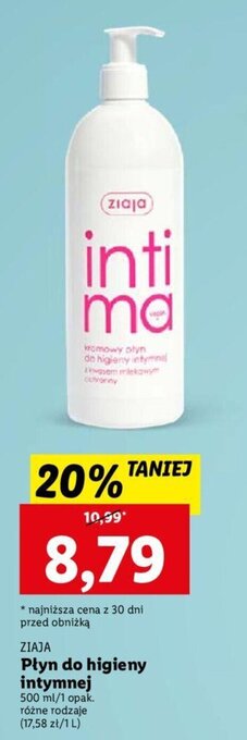 Lidl ZIAJA Płyn do higieny intymnej 500ml oferta
