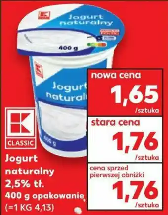Kaufland Jogurt naturalny 2,5% tł. 400 g oferta