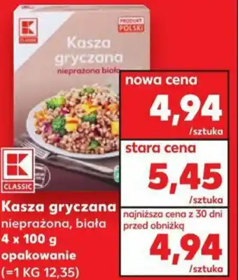 Kasza gryczana nieprażona, biała 4 x 100 g