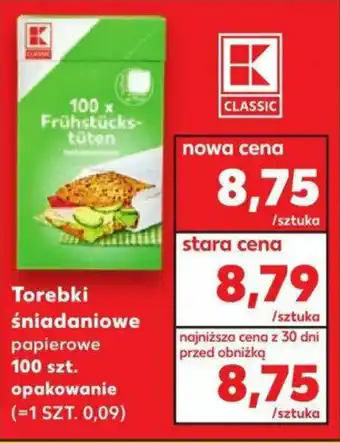 Kaufland Torebki śniadaniowe papierowe 100 szt. oferta