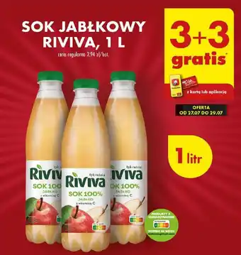 Biedronka SOK JABŁKOWY RIVIVA, 1 L oferta