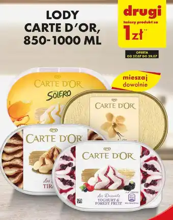 Biedronka LODY CARTE D'OR, 850-1000 ML oferta