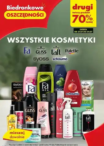 Biedronka WSZYSTKIE KOSMETYKI Fa GLISS taft Palette syoss schauma oferta