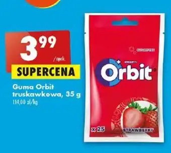 Biedronka Guma Orbit truskawkowa, 35 g oferta
