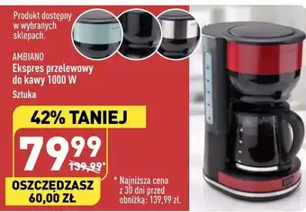 ALDI Ekspres przelewowy do kawy 1000 W Sztuka oferta
