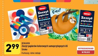 ALDI Zeszyt papierów kolorowych samoprzylepnych A5 Sztuka oferta