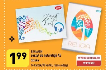 ALDI Zeszyt do nut/religii A5 Sztuka oferta