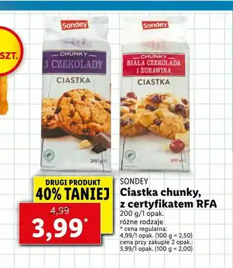 Lidl Ciastka chunky, z certyfikatem RFA oferta