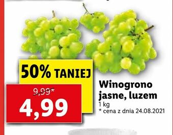 Lidl Winogrono jasne, luzem oferta