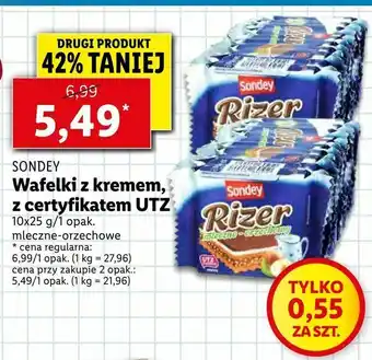 Lidl Wafelki z kremem, z certyfikatem UTZ oferta